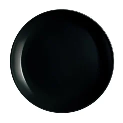 LUMINARC Assiette coupe plate rond noir verre trempé Ø 19 cm Diwali Hot