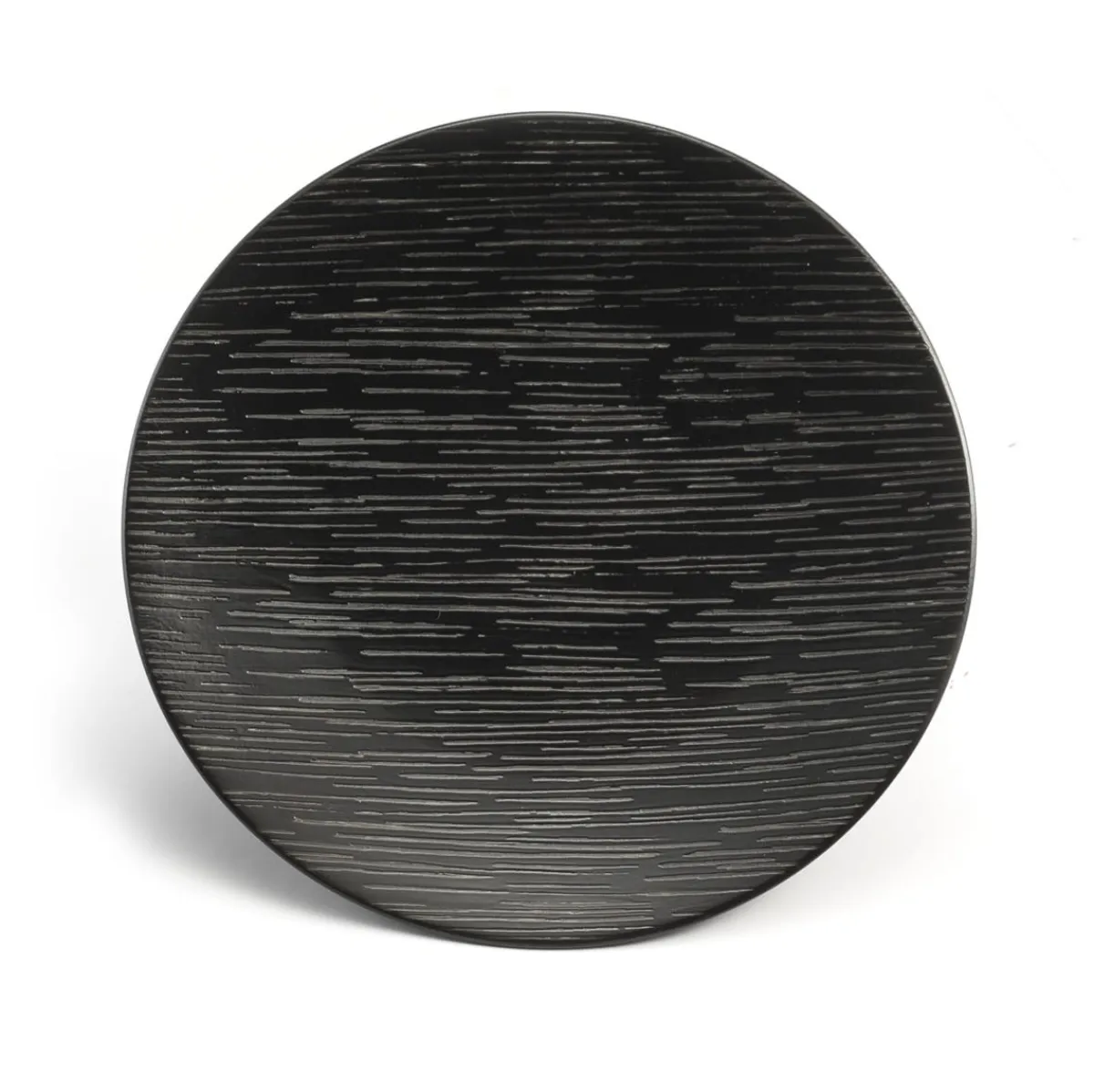 Assiette coupe plate rond noir grès émaillé Ø 20,5 cm Magma - MEDARD DE NOBLAT Hot