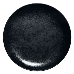 RAK Assiette coupe plate rond noir porcelaine vitrifiée Ø 30,7 cm Karbon Clearance