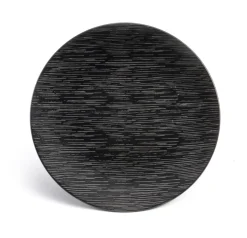 Assiette coupe plate rond noir grès émaillé Ø 29 cm Magma - MEDARD DE NOBLAT Outlet