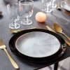 LUMINARC Assiette coupe plate rond noir verre trempé Ø 25 cm Diwali New