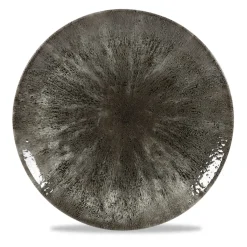 CHURCHILL Assiette coupe plate rond noir porcelaine vitrifiée Ø 28,8 cm Stone Quartz