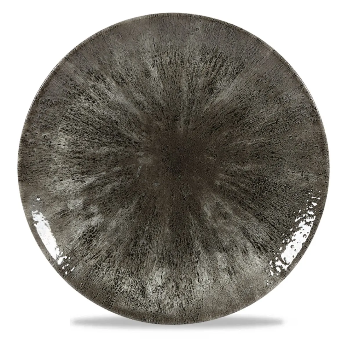 CHURCHILL Assiette coupe plate rond noir porcelaine vitrifiée Ø 28,8 cm Stone Quartz