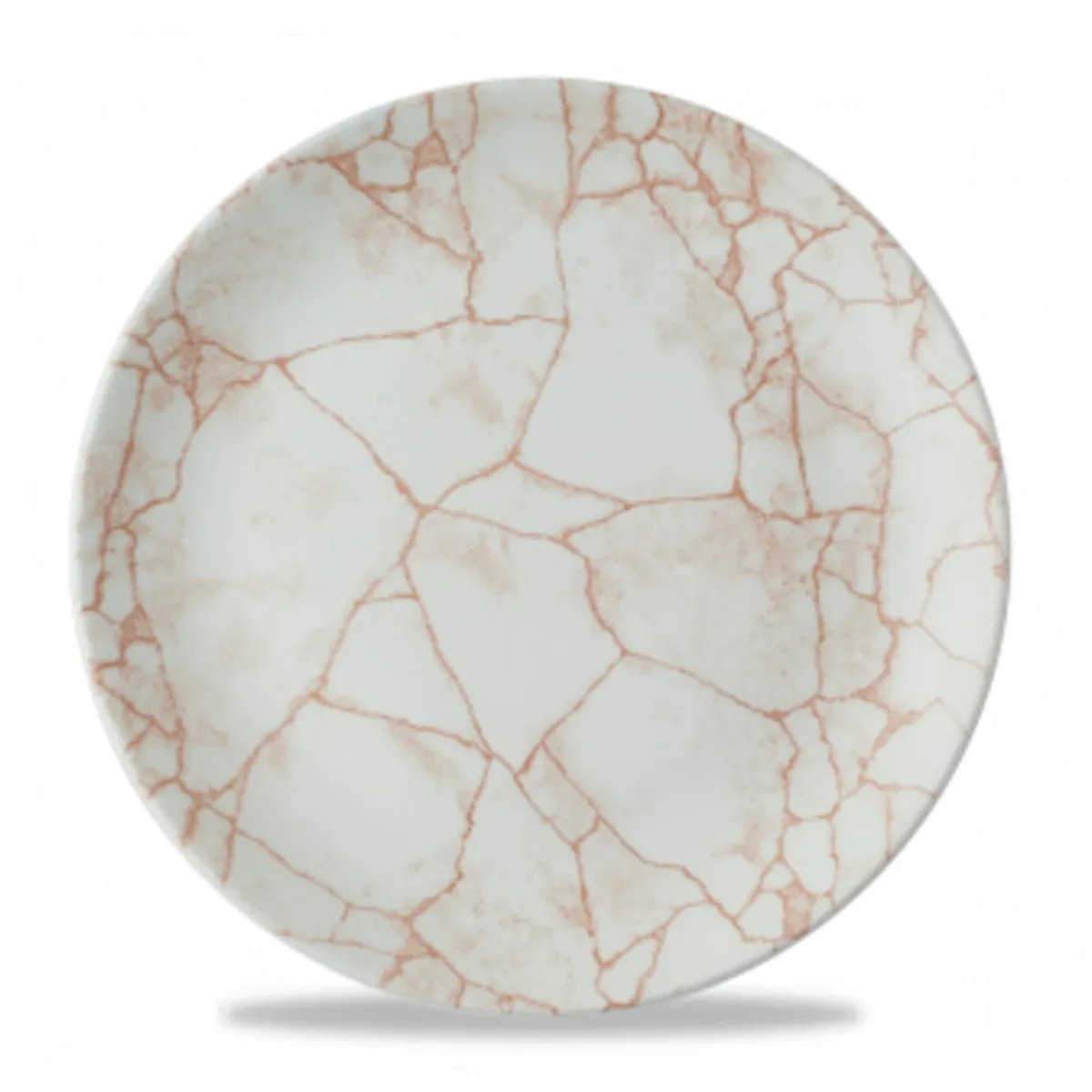 CHURCHILL Assiette coupe plate rond orange porcelaine vitrifiée Ø 26 cm Kintsugi Corail Discount
