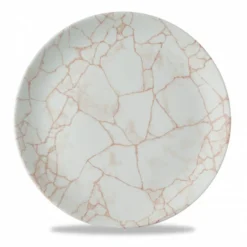 CHURCHILL Assiette coupe plate rond orange porcelaine vitrifiée Ø 28,8 cm Kintsugi Corail Clearance