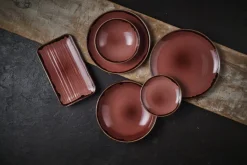 DUDSON Assiette coupe plate rond prune porcelaine vitrifiée Ø 21,7 cm Harvest Best