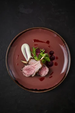 DUDSON Assiette coupe plate rond prune porcelaine vitrifiée Ø 28,8 cm Harvest Discount