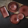 DUDSON Assiette coupe plate rond prune porcelaine vitrifiée Ø 26 cm Harvest Clearance
