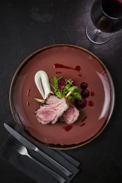Assiette coupe plate rond prune porcelaine vitrifiée Ø 16,5 cm Harvest - DUDSON Online