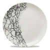 Assiette coupe plate rond Quartz Black porcelaine vitrifiée Ø 28,8 cm Kintsugi - CHURCHILL New