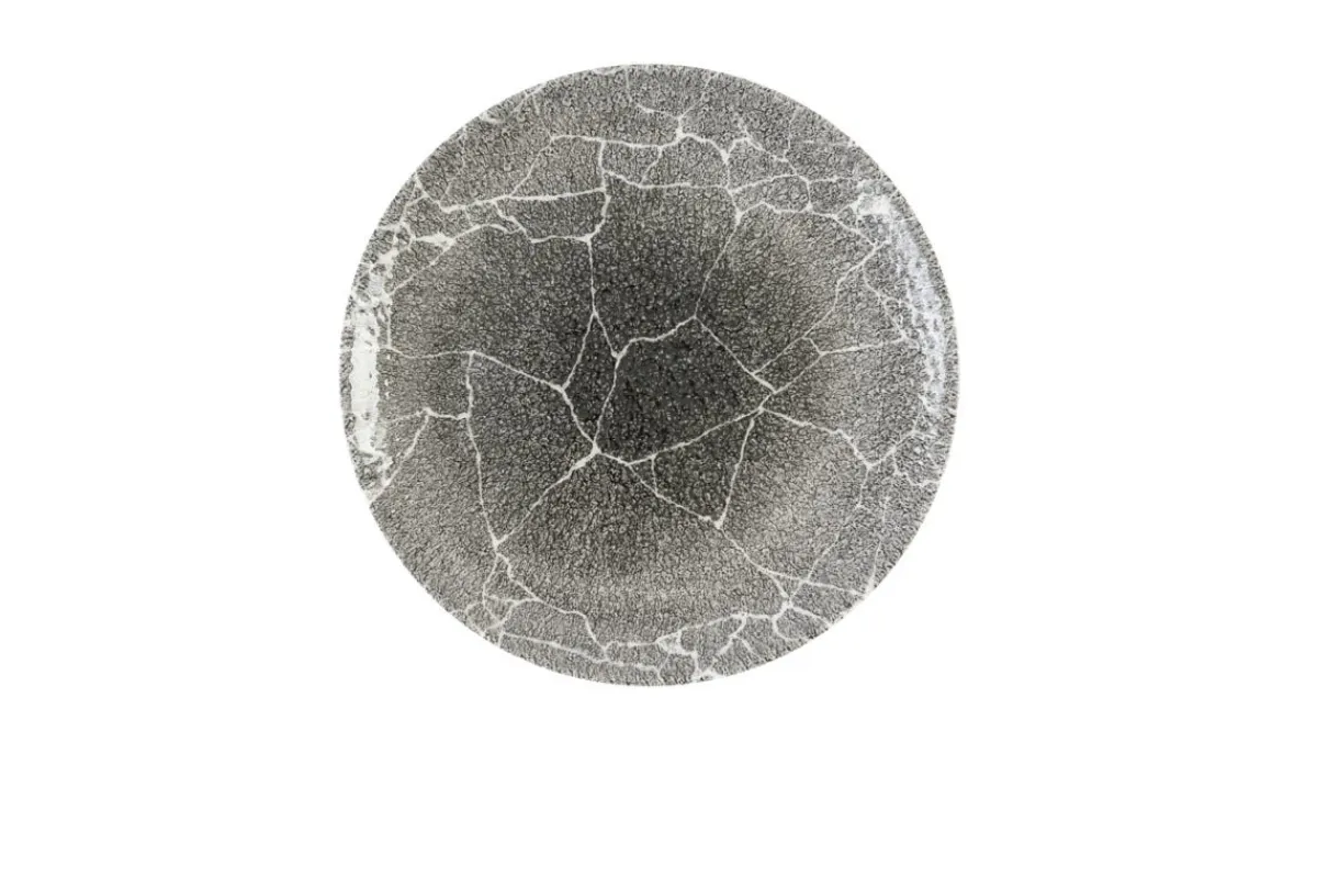 Assiette coupe plate rond Quartz Black porcelaine vitrifiée Ø 28,8 cm Kintsugi Reverse - CHURCHILL Hot