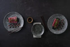 Assiette coupe plate rond Quartz Black porcelaine vitrifiée Ø 28,8 cm Kintsugi Reverse - CHURCHILL Hot