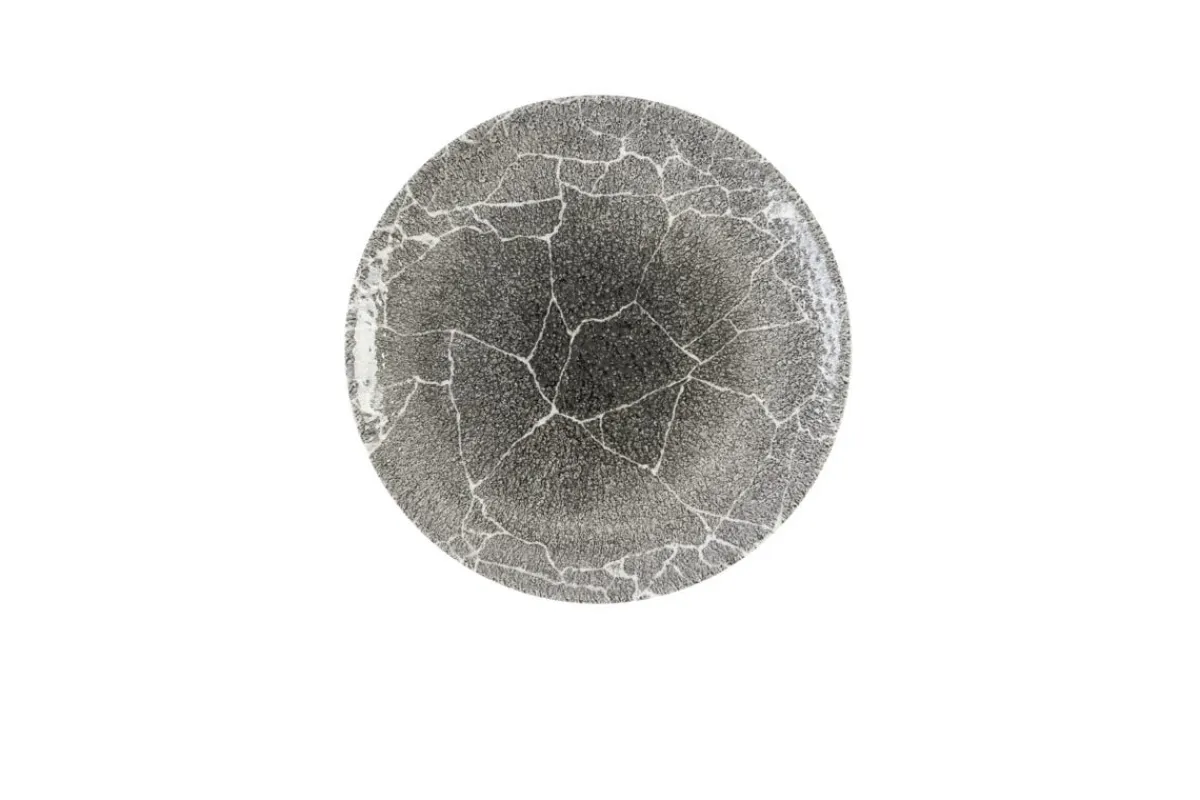 CHURCHILL Assiette coupe plate rond Quartz Black porcelaine vitrifiée Ø 26 cm Kintsugi Reverse Sale
