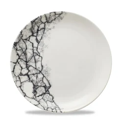 CHURCHILL Assiette coupe plate rond Quartz Black porcelaine vitrifiée Ø 21,7 cm Kintsugi Online