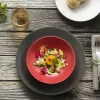 Assiette coupe plate rond rouge grès émaillé Ø 21 cm Stone - MEDARD DE NOBLAT Outlet