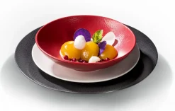 MEDARD DE NOBLAT Assiette coupe plate rond rouge grès émaillé Ø 27,5 cm Stone Hot