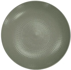 DEGRENNE Assiette coupe plate rond taupe grès émaillé Ø 21 cm Modulo Nature Outlet