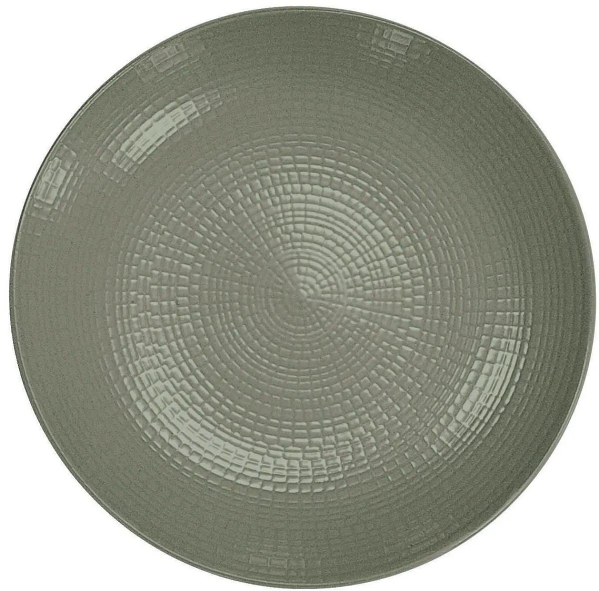 DEGRENNE Assiette coupe plate rond Terre d'ombre grès émaillé Ø 28 cm Modulo Nature Hot