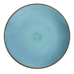 MEDARD DE NOBLAT Assiette coupe plate rond turquoise grès émaillé Ø 26,5 cm Feeling Discount