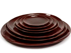 SERAX Assiette coupe plate rond Venetian red grès émaillé Ø 20 cm La Mère Discount
