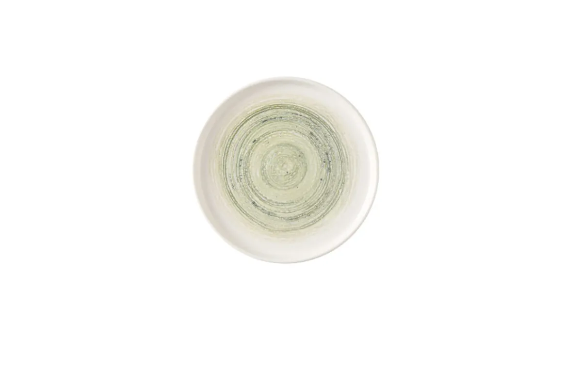 Assiette coupe plate rond vert porcelaine vitrifiée Ø 21 cm Elements Fern - CHURCHILL Online