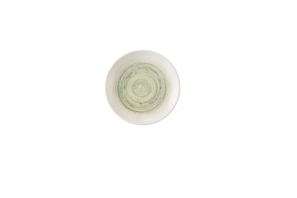 CHURCHILL Assiette coupe plate rond vert porcelaine vitrifiée Ø 16,5 cm Elements Fern New