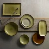 Assiette coupe plate rond vert porcelaine vitrifiée Ø 28,8 cm Harvest - DUDSON Clearance