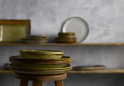 Assiette coupe plate rond vert porcelaine vitrifiée Ø 28,8 cm Harvest - DUDSON Clearance