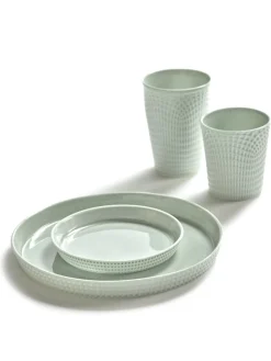 Assiette coupe plate rond vert porcelaine bone china Ø 16 cm Nido - SERAX Hot
