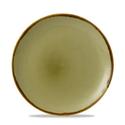 DUDSON Assiette coupe plate rond vert porcelaine vitrifiée Ø 21,7 cm Harvest Online