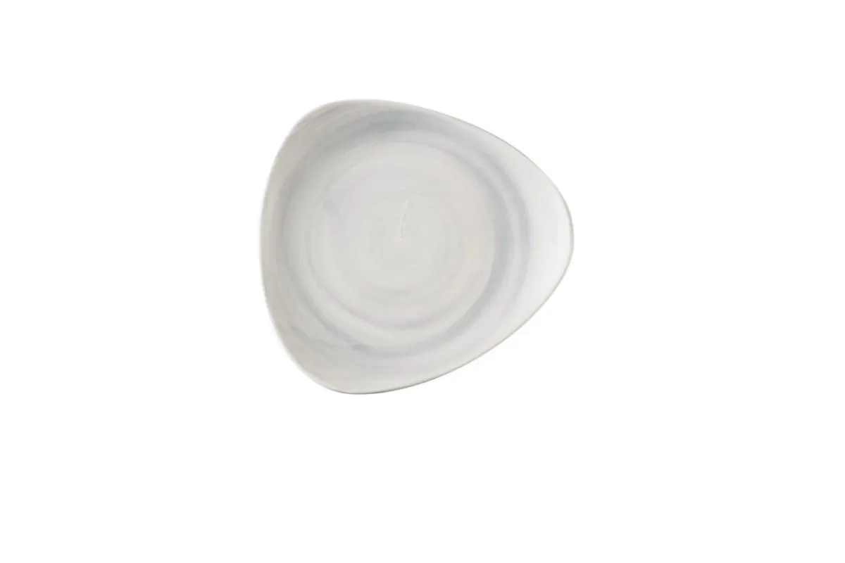 CHURCHILL Assiette coupe plate triangulaire Canvas grey porcelaine vitrifiée 26,5x26,5 cm Stonecast Canvas Discount