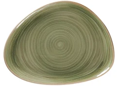 Assiette coupe plate triangulaire Emerald porcelaine vitrifiée 32,6x25 cm stone Spot - RAK New