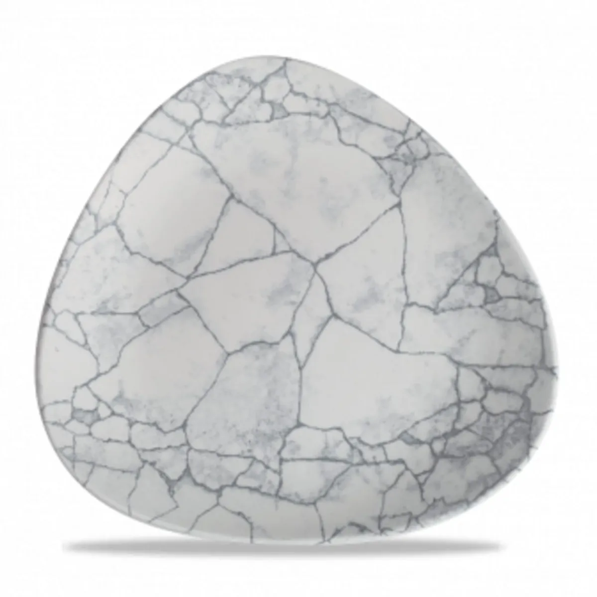 Assiette coupe plate triangulaire gris porcelaine vitrifiée Ø 22,9 cm 22,9x22,9 cm Kintsugi Pearl Grey - CHURCHILL Sale