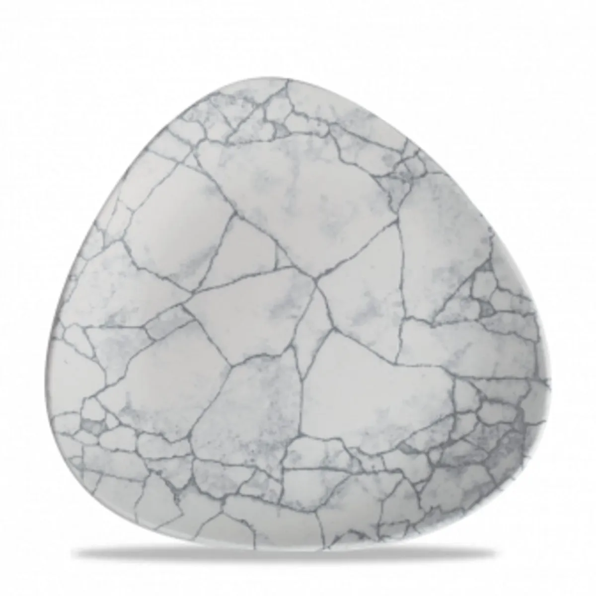 CHURCHILL Assiette coupe plate triangulaire gris porcelaine vitrifiée Ø 19,2 cm 19,2x19,2 cm Kintsugi Pearl Grey Sale