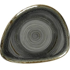 Assiette coupe plate triangulaire Peridot porcelaine vitrifiée 24x19,4 cm stone Spot - RAK Clearance