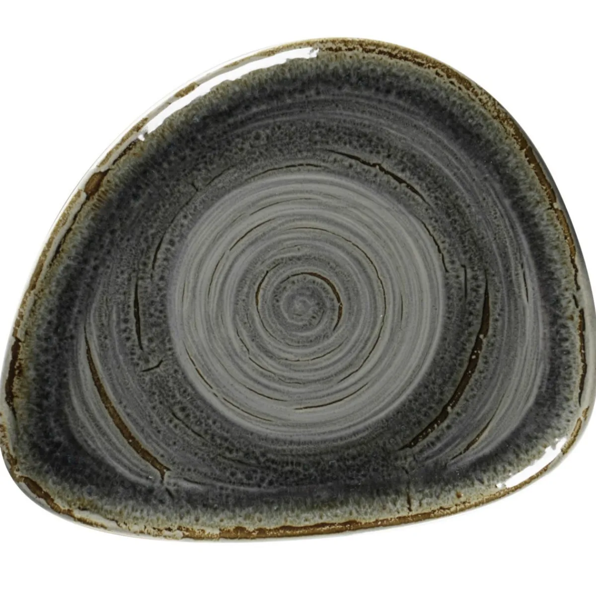 RAK Assiette coupe plate triangulaire Saphire porcelaine vitrifiée 32,6x25 cm stone Spot New