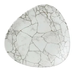 CHURCHILL Assiette coupe plate triangulaire gris porcelaine vitrifiée 23,5x23,5 cm Kintsugi Agate Grey Best