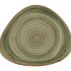 Assiette coupe plate triangulaire Emerald porcelaine vitrifiée 31,4x26,6 cm stone Spot - RAK Sale