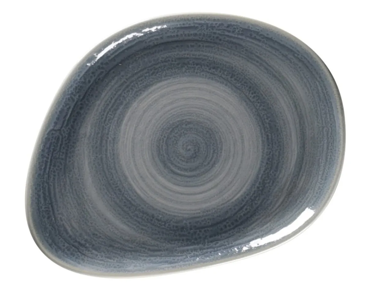 RAK Assiette coupe plate triangulaire Jade porcelaine vitrifiée 21,9x16,5 cm stone Spot Outlet