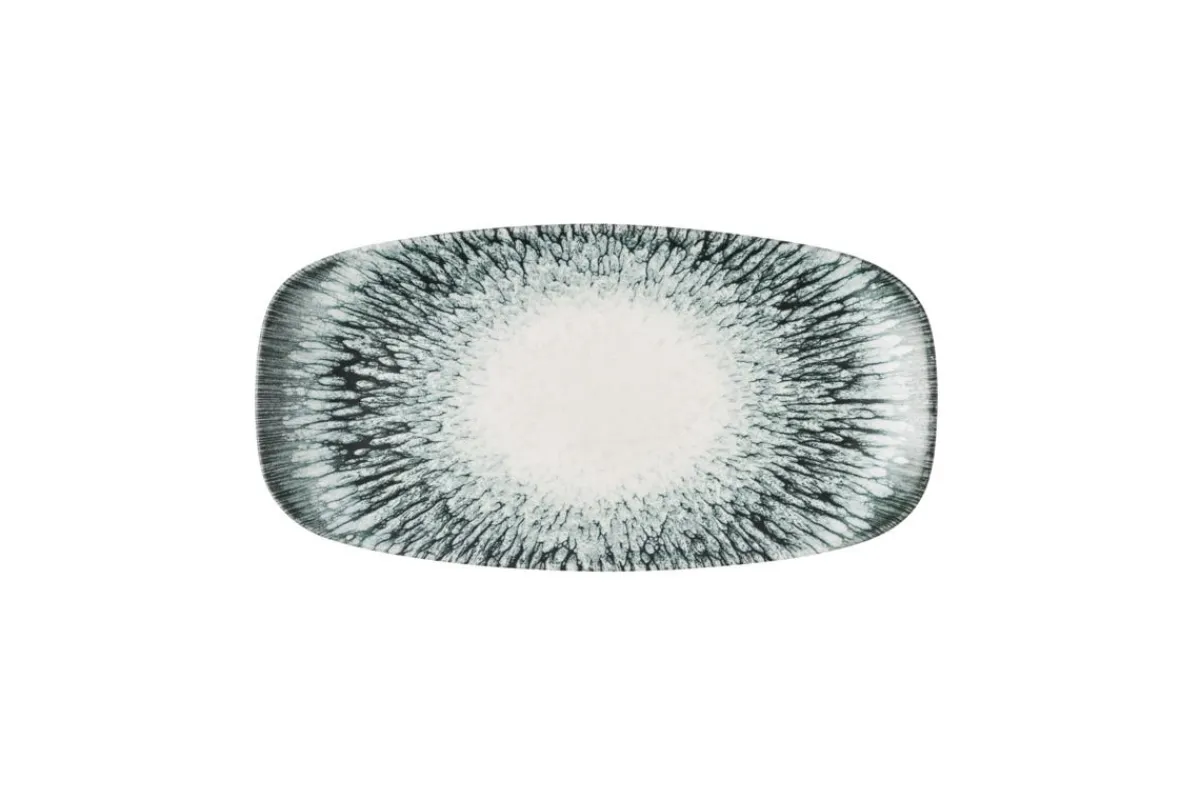 Assiette coupe rectangulaire noir porcelaine vitrifiée 30x15 cm Inked Lume - CHURCHILL Discount