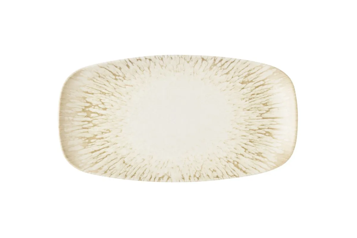 CHURCHILL Assiette coupe rectangulaire Natural porcelaine vitrifiée 35x19 cm Inked Lume Sale