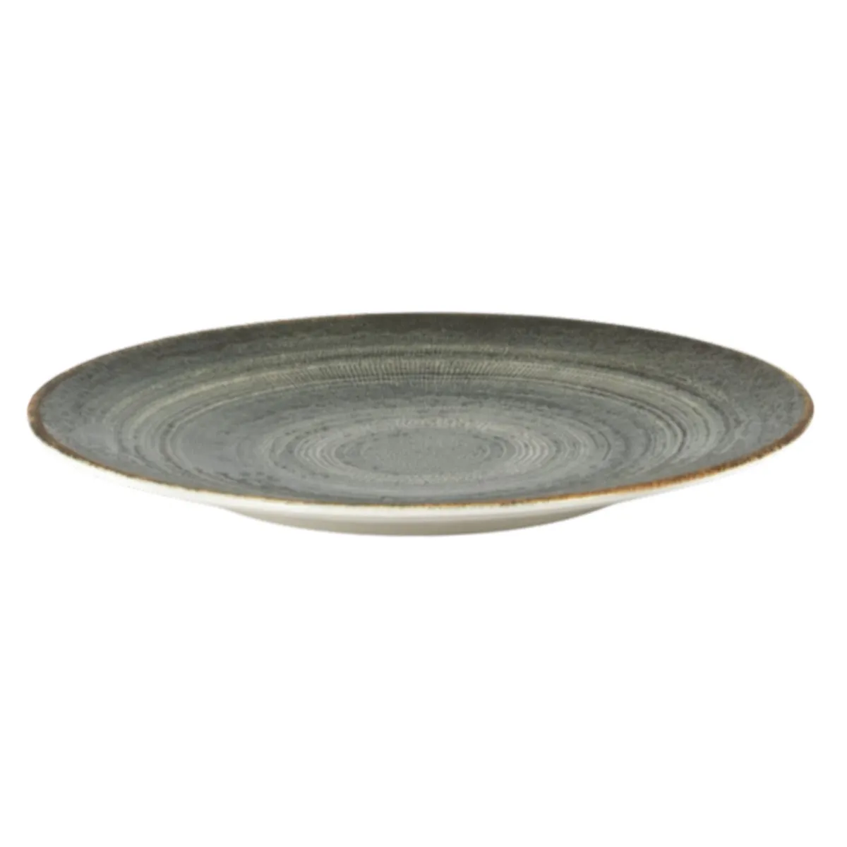 Assiette coupe rond gris anthracite porcelaine Ø 16 cm Terra - PRO.MUNDI New