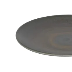 ACCOLADE Assiette coupe rond gris brun grès émaillé Ø 17 cm Enigma Discount