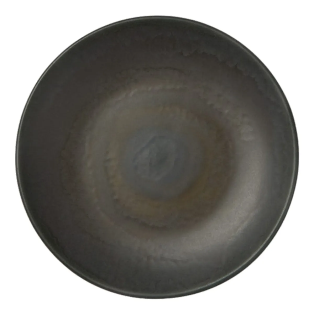 ACCOLADE Assiette coupe rond gris brun grès émaillé Ø 17 cm Enigma Discount