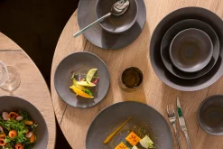 ACCOLADE Assiette coupe rond gris brun grès émaillé Ø 21 cm Enigma Online