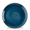 CHURCHILL Assiette coupe rond Java Blue porcelaine vitrifiée Ø 21,7 cm Stonecast Mint New
