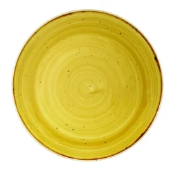 CHURCHILL Assiette coupe rond Mustard porcelaine vitrifiée Ø 21,7 cm Stonecast Mustard Best