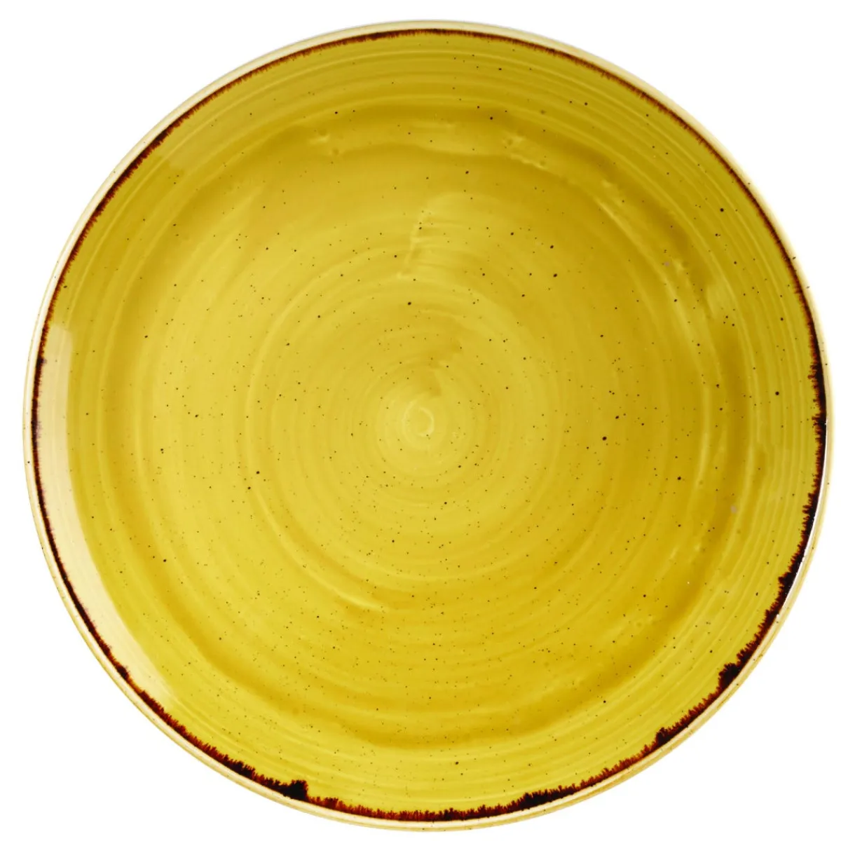 CHURCHILL Assiette coupe rond Mustard porcelaine vitrifiée Ø 32,4 cm Stonecast Mustard Outlet