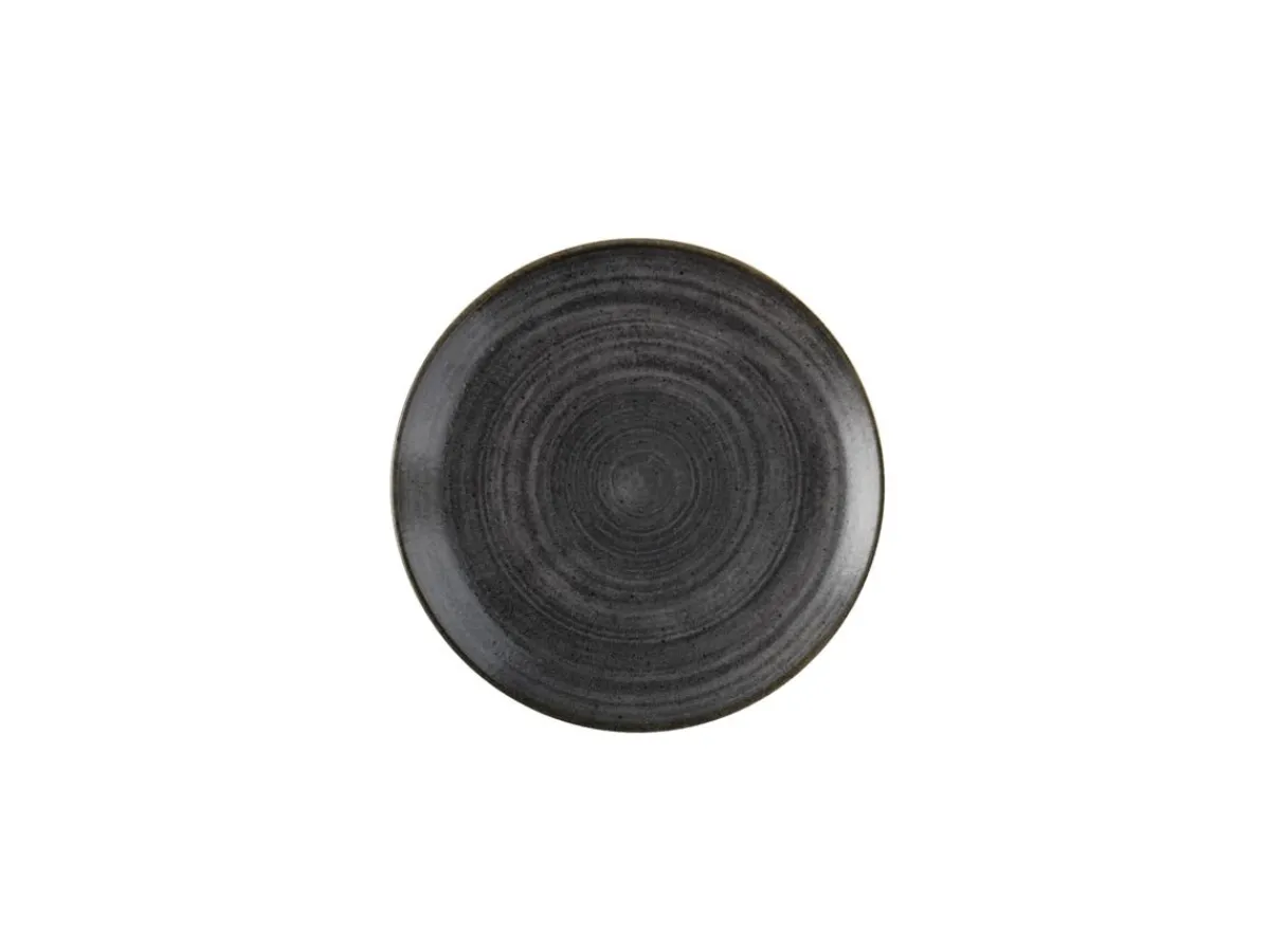 CHURCHILL Assiette coupe rond Raw Black porcelaine vitrifiée Ø 21,7 cm Stonecast Raw Outlet