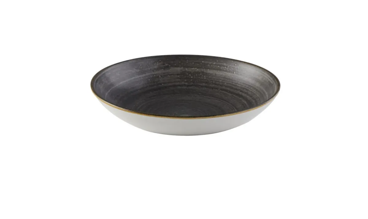 CHURCHILL Assiette coupe rond Raw Black porcelaine vitrifiée Ø 21,7 cm Stonecast Raw Outlet